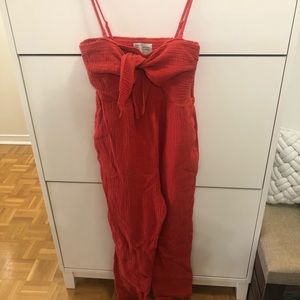 Anthropologie red jumpsuit Saturday Sunday Small